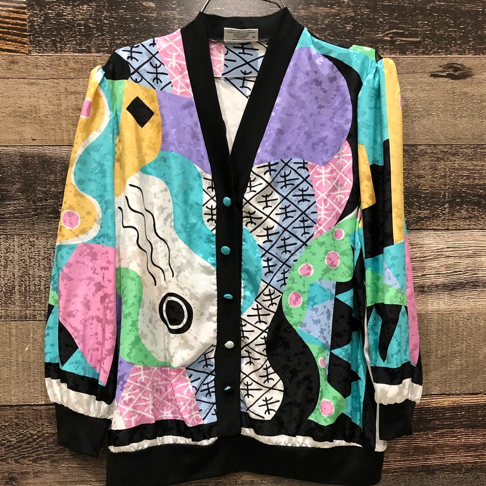 90s GEO PRINT PULLOVER